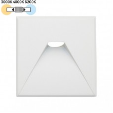 Φωτιστικό Χωνευτό Τετράγωνο LED 3W 230V CCT Αλουμινίου IP44 Λευκό